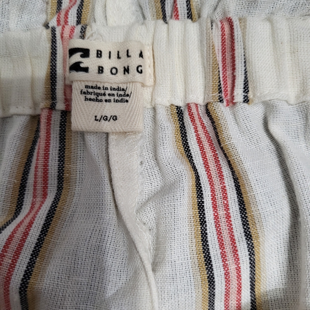 Billa Bong Womens Wide-Leg Pants Size Large Loose Light Weight Multi Stripped - Picture 5 of 8